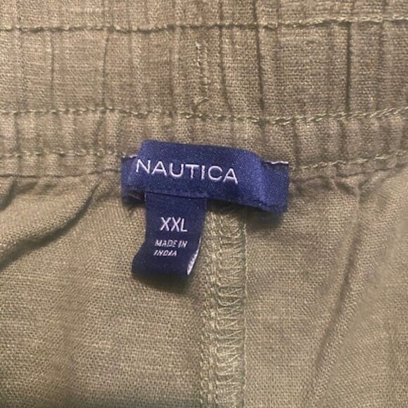 Nautica Green Linen blend drawstring waist shorts, size XXL - Picture 3 of 4